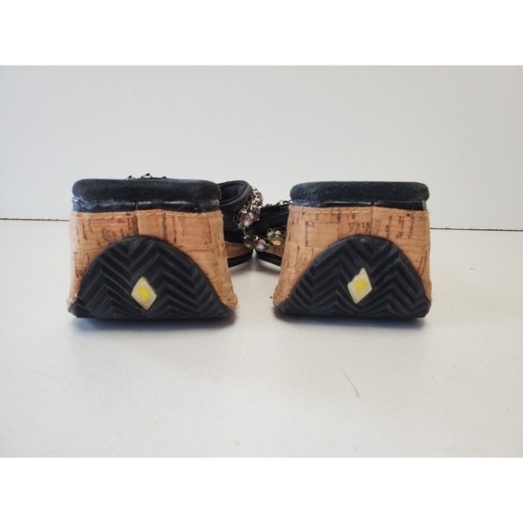 volatile chunky platform wedge black Rhinestone studded sandals Women’s US Sz 10 - Picture 6 of 7